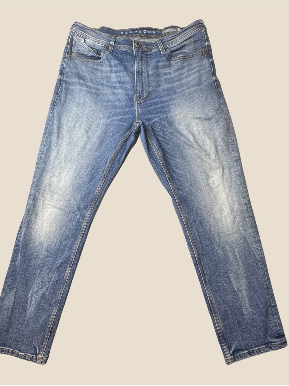 Sean John Straight Fit Faded Blue Jeans